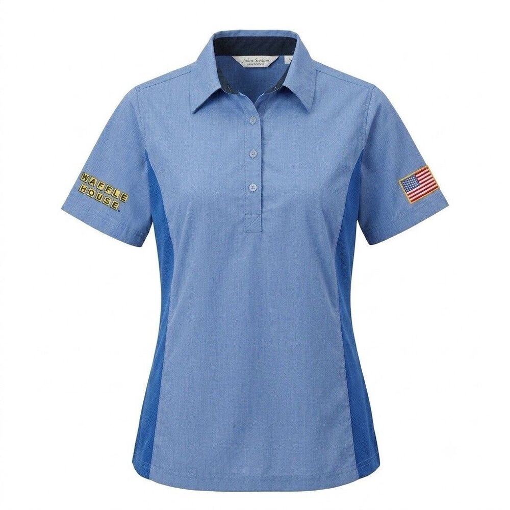 Women's Waffle House Uniform Polo Shirt - Blue - Size Medium